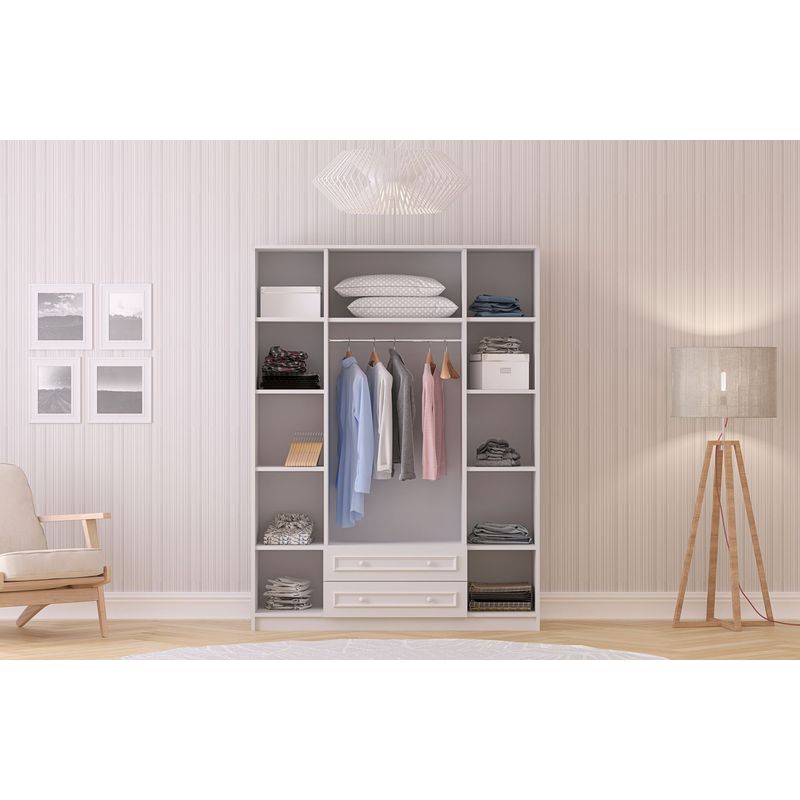 Casa si Gradina - Mobilier - Dulapuri si sifoniere - Dulapuri - Dulap Hanah Home, PAL melaminat, 140 x 52 x 210 cm, alb mat, 167RAB1166 - Infinity.ro