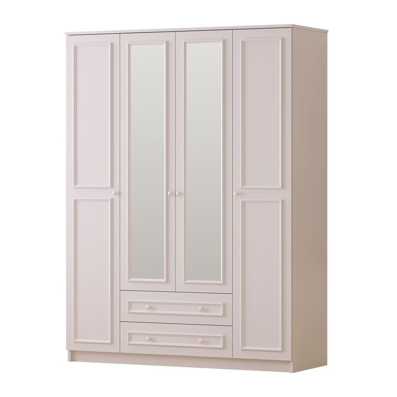 Casa si Gradina - Mobilier - Dulapuri si sifoniere - Dulapuri - Dulap Hanah Home, PAL melaminat, 140 x 52 x 210 cm, alb mat, 167RAB1166 - Infinity.ro