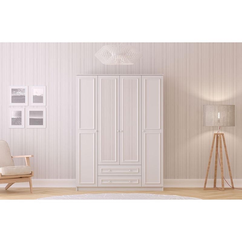 Casa si Gradina - Mobilier - Dulapuri si sifoniere - Dulapuri - Dulap Hanah Home, PAL melaminat, 140 x 52 x 210 cm, alb mat, 167RAB1166 - Infinity.ro