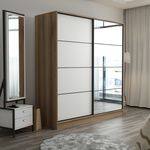 Casa si Gradina - Mobilier - Dulapuri si sifoniere - Dulapuri - Dulap Hanah Home, PAL melaminat, 180 x 52 x 190 cm, dore/alb, 506MNR2631 - Infinity.ro