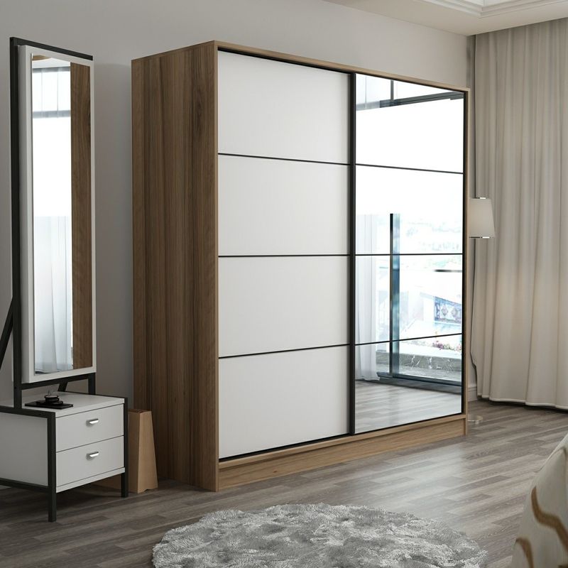 Casa si Gradina - Mobilier - Dulapuri si sifoniere - Dulapuri - Dulap Hanah Home, PAL melaminat, 180 x 52 x 190 cm, dore/alb, 506MNR2631 - Infinity.ro