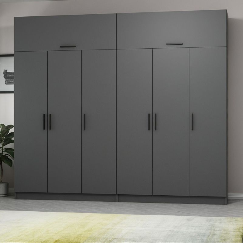 Casa si Gradina - Mobilier - Dulapuri si sifoniere - Dulapuri - Dulap Hanah Home, PAL melaminat, 270 x 52 x 255 cm, antracit, 506MNR2884 - Infinity.ro