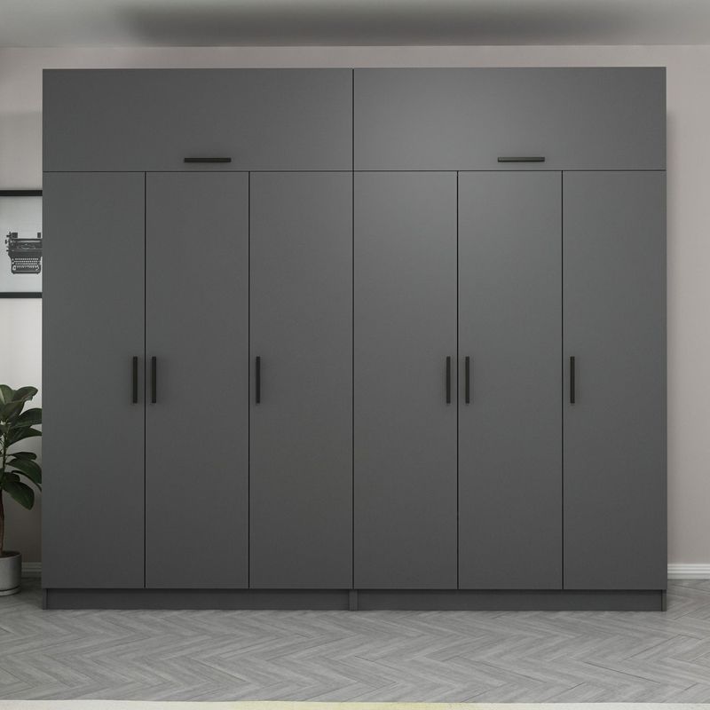 Casa si Gradina - Mobilier - Dulapuri si sifoniere - Dulapuri - Dulap Hanah Home, PAL melaminat, 270 x 52 x 255 cm, antracit, 506MNR2884 - Infinity.ro