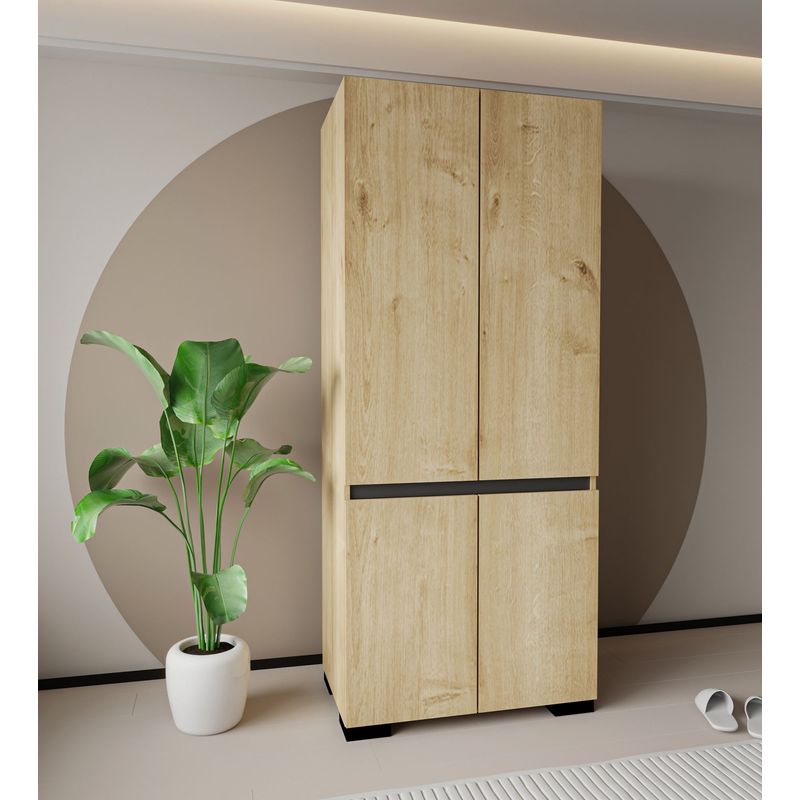 Casa si Gradina - Mobilier - Dulapuri si sifoniere - Dulapuri - Dulap Hanah Home, PAL melaminat, 90 x 52 x 210 cm, sapphire stejar/antracit, 469ORN1114 - Infinity.ro
