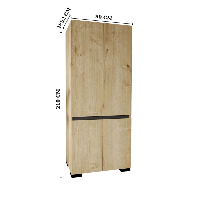 Casa si Gradina - Mobilier - Dulapuri si sifoniere - Dulapuri - Dulap Hanah Home, PAL melaminat, 90 x 52 x 210 cm, sapphire stejar/antracit, 469ORN1114 - Infinity.ro