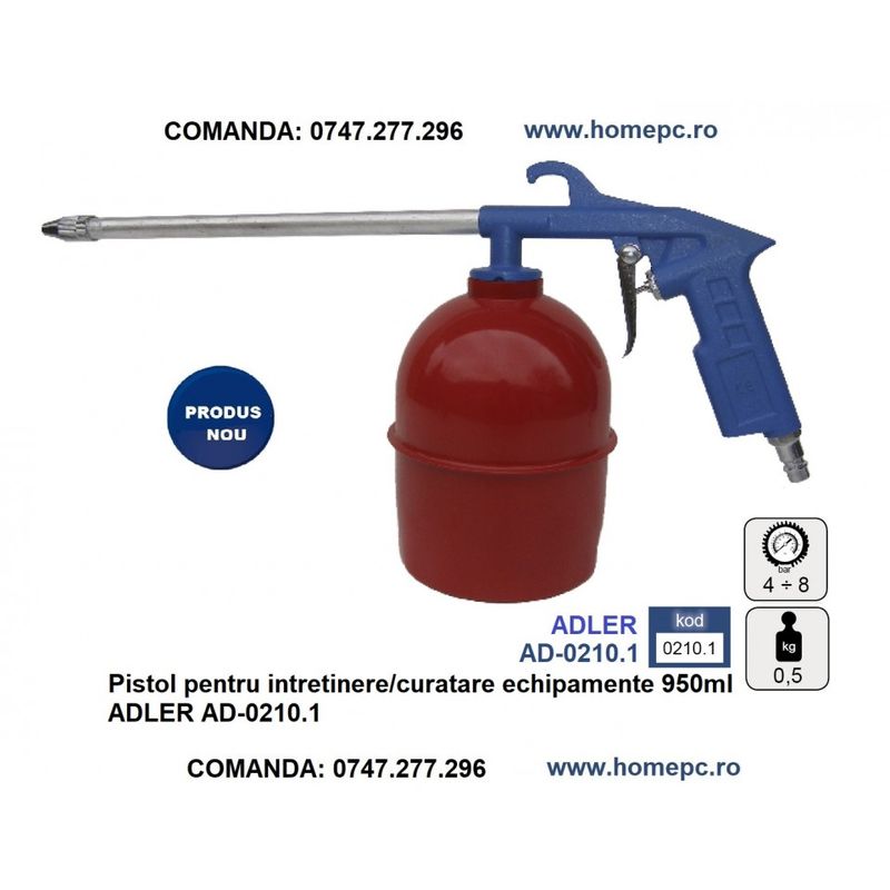 Casa si Gradina - Constructii - Scule profesionale - Scule pneumatice - Pistol pentru intretinere/curatare echipamente 950ml ADLER AD-0210.1 - Infinity.ro