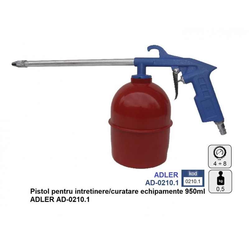 Casa si Gradina - Constructii - Scule profesionale - Scule pneumatice - Pistol pentru intretinere/curatare echipamente 950ml ADLER AD-0210.1 - Infinity.ro