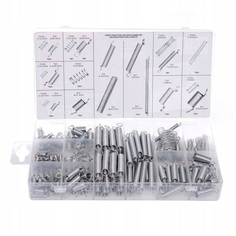 Auto si Moto - Reparatii si depanare - Scule auto - Scule si truse auto - Set de 200 arcuri metalice de intindere si compresie de diferite dimensiuni - Infinity.ro
