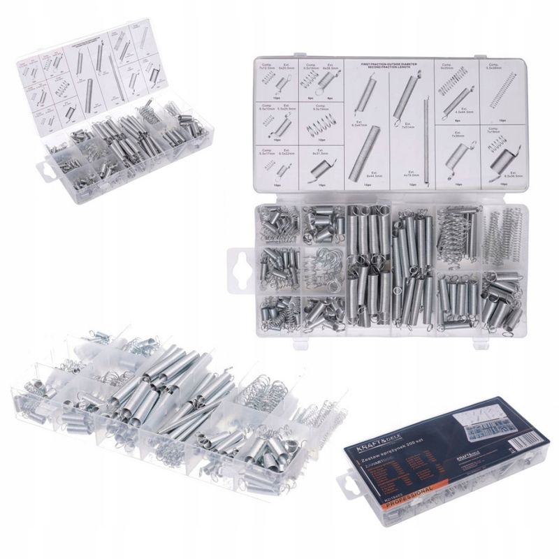 Auto si Moto - Reparatii si depanare - Scule auto - Scule si truse auto - Set de 200 arcuri metalice de intindere si compresie de diferite dimensiuni - Infinity.ro