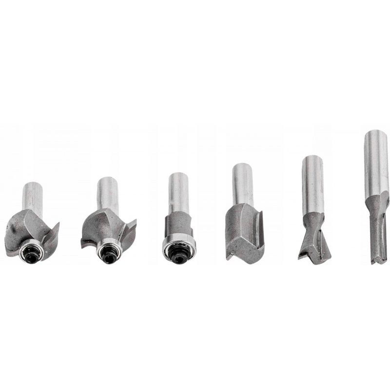 Casa si Gradina - Constructii - Scule electrice si accesorii - Accesorii pentru frezare - Set de 6 freze pentru lemn diferite profile cu prindere de 8mm - Infinity.ro