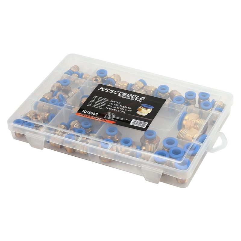 Casa si Gradina - Constructii - Scule profesionale - Scule pneumatice - Set de 72 Cuple rapide pneumatice 4-16mm 1/8"-1/2" KD5853 - Infinity.ro