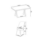 Casa si Gradina - Mobilier - Seturi de mobilier - Seturi living - Set masă dining cu scaune (5 bucăți) Hanah Home, metal, 130 x 80 x 74 cm, alb/auriu/crem, 240CHR2335 - Infinity.ro