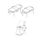 Casa si Gradina - Mobilier - Seturi de mobilier - Seturi living - Set masă extensibilă cu scaune (7 bucăți) Hanah Home, MDF, 132 x 80 x 78 cm, alb/bleumarin, 240CHR2596 - Infinity.ro