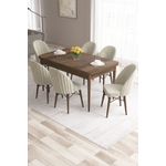 Casa si Gradina - Mobilier - Seturi de mobilier - Seturi living - Set masă extensibilă cu scaune (7 bucăți) Hanah Home, MDF, 170 x 80 x 78 cm, baroque/crem, 240CHR2577 - Infinity.ro