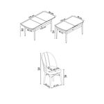 Casa si Gradina - Mobilier - Seturi de mobilier - Seturi living - Set masă extensibilă cu scaune (7 bucăți) Hanah Home, MDF, 170 x 80 x 78 cm, alb/antracit, 240CHR2554 - Infinity.ro