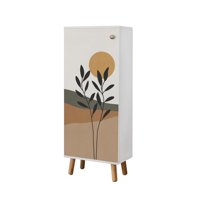 Casa si Gradina - Mobilier - Seturi de mobilier - Seturi living - Set mobilier hol Hanah Home, PAL melaminat, 50 x 38 x 135 cm, alb/piatră, catifea, 869VEL8549 - Infinity.ro