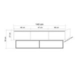 Casa si Gradina - Mobilier - Seturi de mobilier - Seturi living - Set mobilier living Hanah Home, PAL melaminat, 140 x 40 x 50 cm, nuc/negru, 863SPH5495 - Infinity.ro