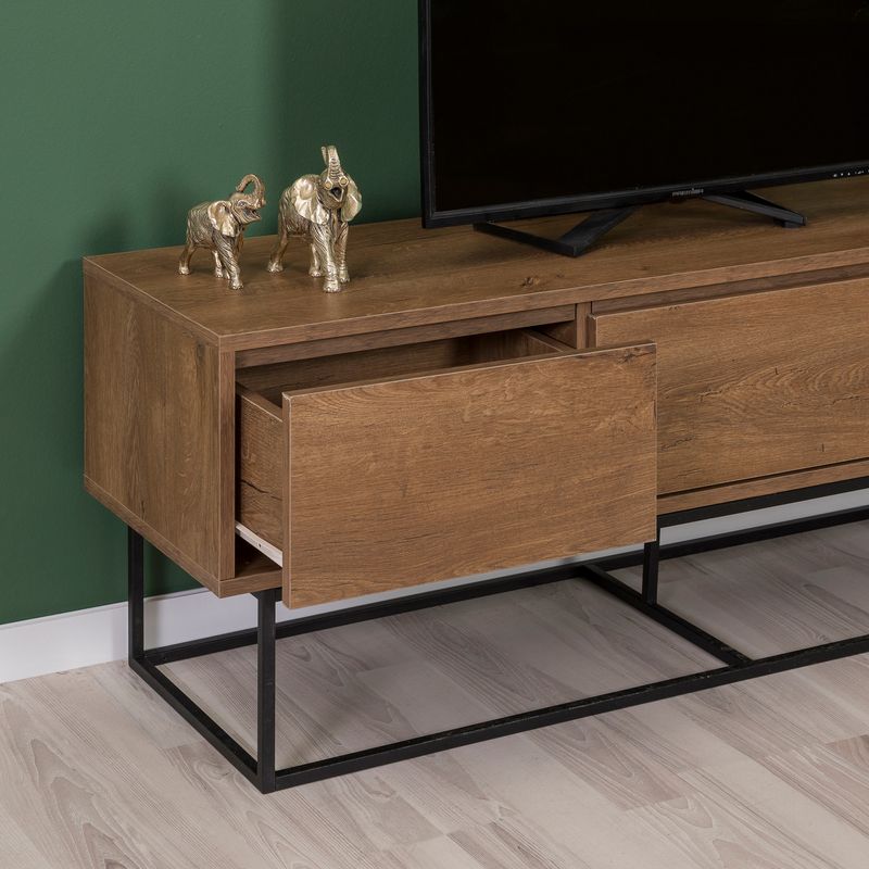 Casa si Gradina - Mobilier - Seturi de mobilier - Seturi living - Set mobilier living Hanah Home, PAL melaminat, 140 x 40 x 50 cm, nuc/negru, 863SPH5495 - Infinity.ro