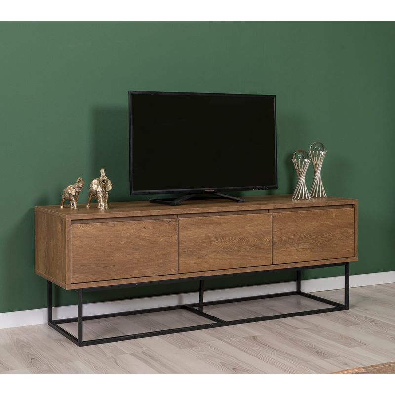 Casa si Gradina - Mobilier - Seturi de mobilier - Seturi living - Set mobilier living Hanah Home, PAL melaminat, 140 x 40 x 50 cm, nuc/negru, 863SPH5495 - Infinity.ro