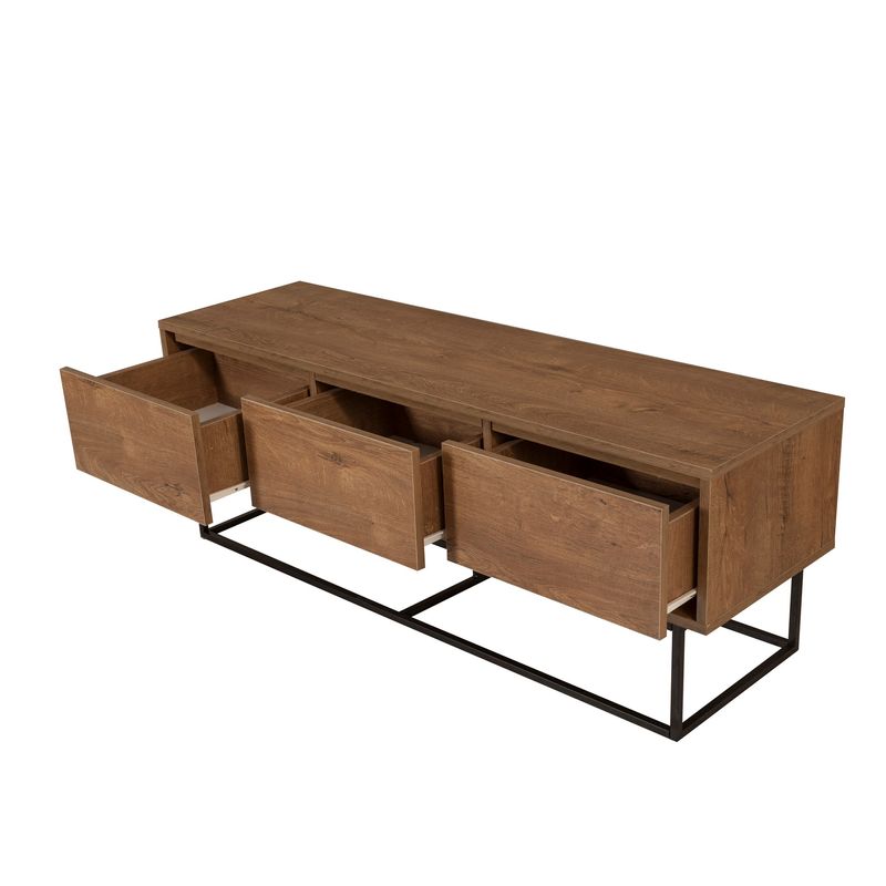 Casa si Gradina - Mobilier - Seturi de mobilier - Seturi living - Set mobilier living Hanah Home, PAL melaminat, 140 x 40 x 50 cm, nuc/negru, 863SPH5495 - Infinity.ro