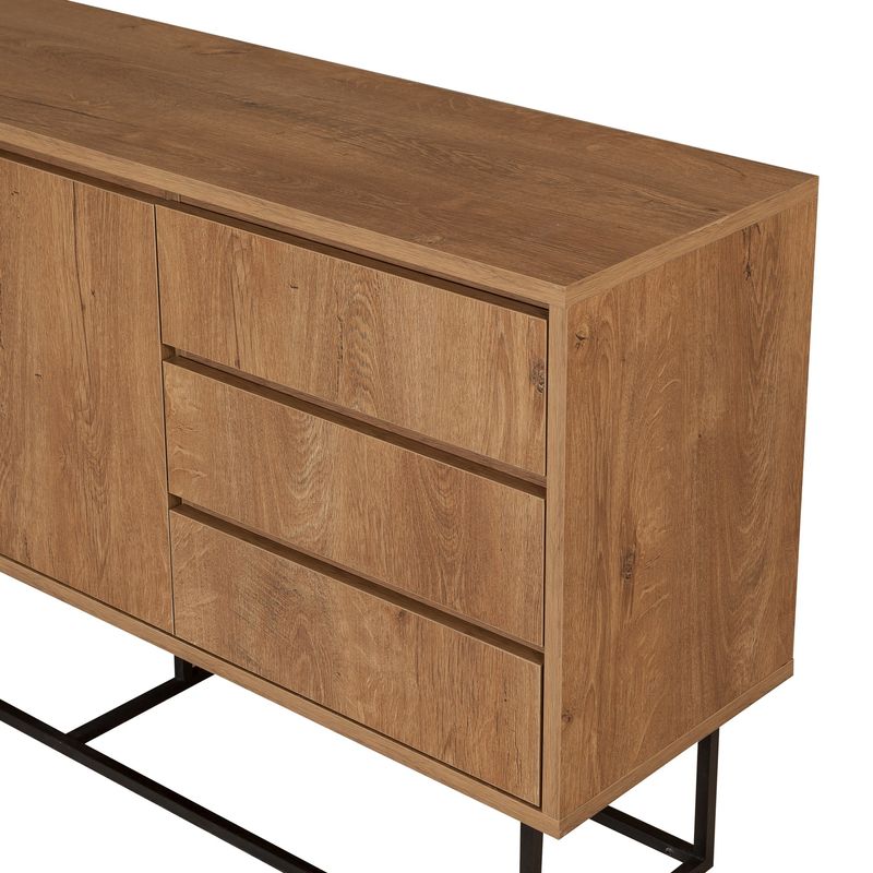 Casa si Gradina - Mobilier - Seturi de mobilier - Seturi living - Set mobilier living Hanah Home, PAL melaminat, 140 x 40 x 50 cm, nuc/negru, 863SPH5495 - Infinity.ro