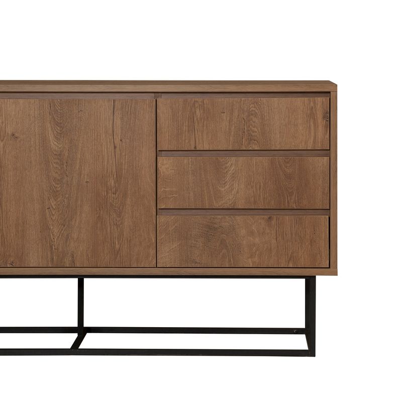 Casa si Gradina - Mobilier - Seturi de mobilier - Seturi living - Set mobilier living Hanah Home, PAL melaminat, 140 x 40 x 50 cm, nuc/negru, 863SPH5495 - Infinity.ro