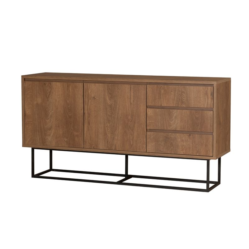 Casa si Gradina - Mobilier - Seturi de mobilier - Seturi living - Set mobilier living Hanah Home, PAL melaminat, 140 x 40 x 50 cm, nuc/negru, 863SPH5495 - Infinity.ro