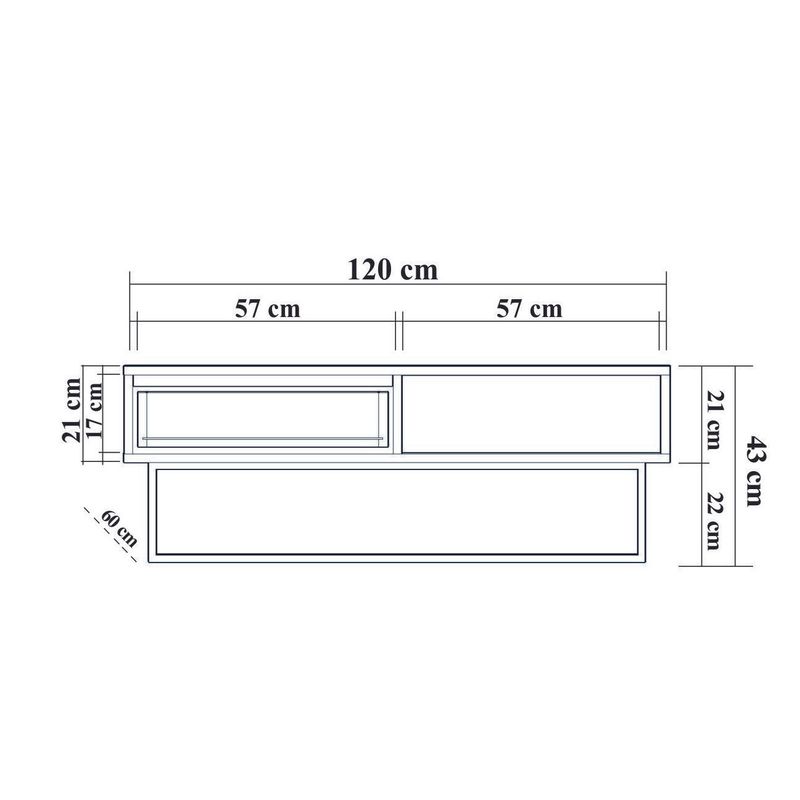 Casa si Gradina - Mobilier - Seturi de mobilier - Seturi living - Set mobilier living Hanah Home, PAL melaminat, 140 x 40 x 50 cm, nuc/negru, 863SPH5496 - Infinity.ro