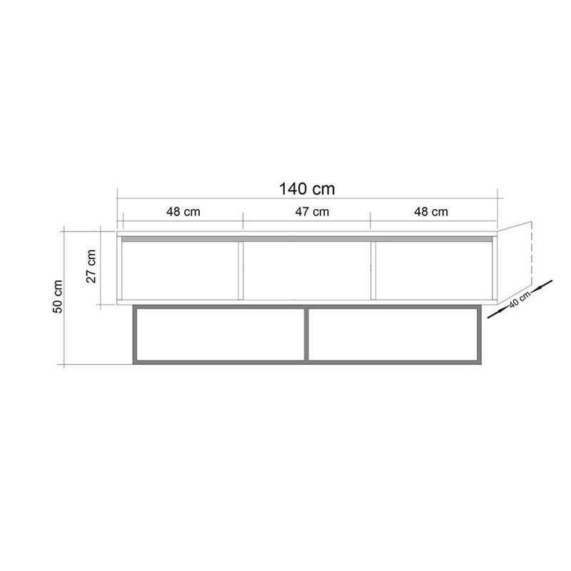 Casa si Gradina - Mobilier - Seturi de mobilier - Seturi living - Set mobilier living Hanah Home, PAL melaminat, 140 x 40 x 50 cm, nuc/negru, 863SPH5496 - Infinity.ro