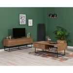 Casa si Gradina - Mobilier - Seturi de mobilier - Seturi living - Set mobilier living Hanah Home, PAL melaminat, 140 x 40 x 50 cm, nuc/negru, 863SPH5496 - Infinity.ro