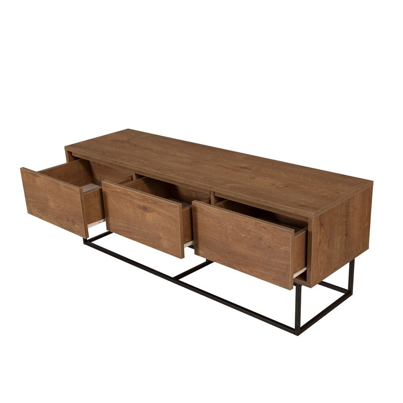 Casa si Gradina - Mobilier - Seturi de mobilier - Seturi living - Set mobilier living Hanah Home, PAL melaminat, 140 x 40 x 50 cm, nuc/negru, 863SPH5496 - Infinity.ro