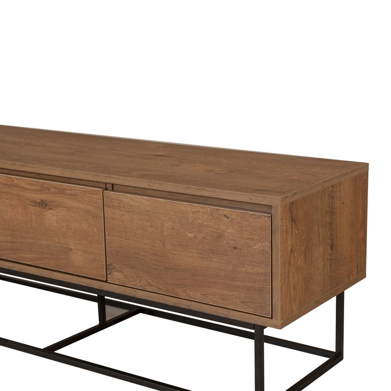 Casa si Gradina - Mobilier - Seturi de mobilier - Seturi living - Set mobilier living Hanah Home, PAL melaminat, 140 x 40 x 50 cm, nuc/negru, 863SPH5496 - Infinity.ro