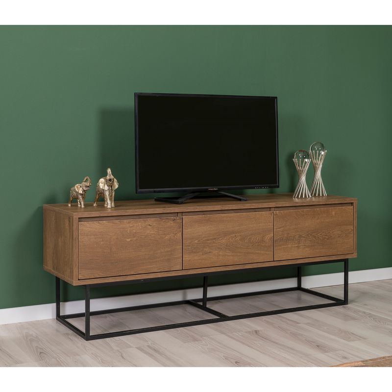 Casa si Gradina - Mobilier - Seturi de mobilier - Seturi living - Set mobilier living Hanah Home, PAL melaminat, 140 x 40 x 50 cm, nuc/negru, 863SPH5496 - Infinity.ro