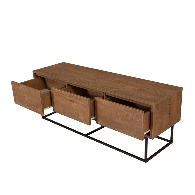 Casa si Gradina - Mobilier - Seturi de mobilier - Seturi living - Set mobilier living Hanah Home, PAL melaminat, 140 x 40 x 50 cm, nuc/negru, 863SPH5498 - Infinity.ro