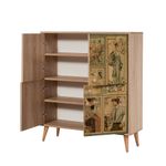 Casa si Gradina - Mobilier - Seturi de mobilier - Seturi living - Set mobilier hol Hanah Home, PAL melaminat, 95 x 36 x 111 cm, stejar sonoma/verde, 869VEL8517 - Infinity.ro