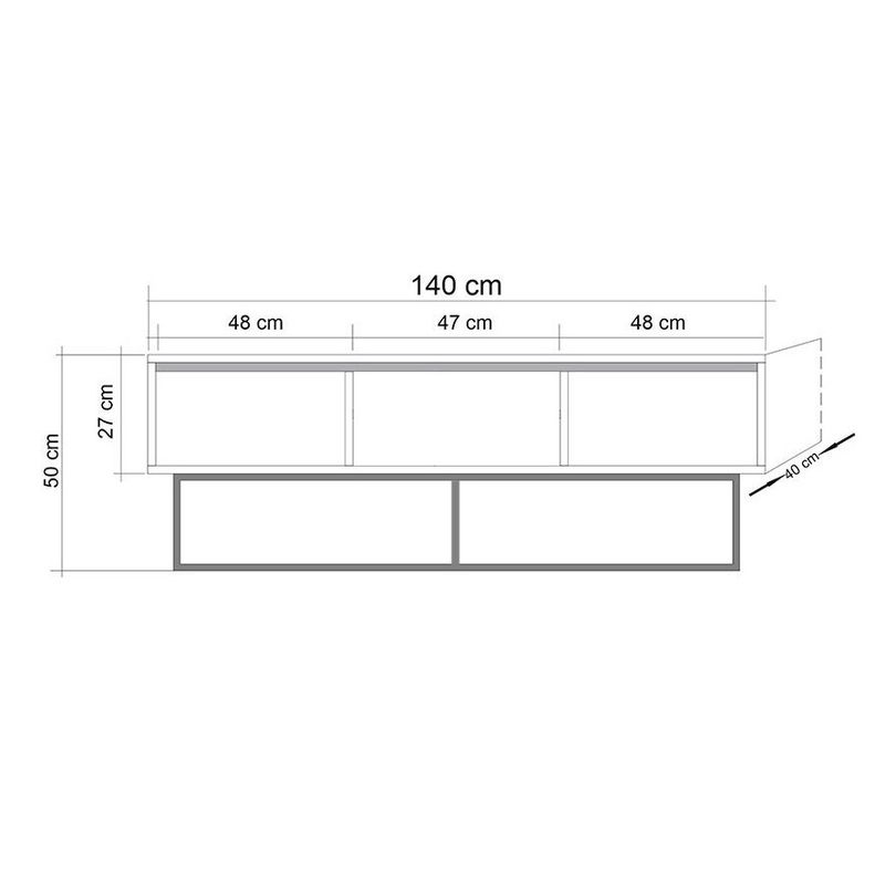Casa si Gradina - Mobilier - Seturi de mobilier - Seturi living - Set mobilier living Hanah Home, PAL melaminat, 140 x 40 x 50 cm, nuc/negru, 863SPH5498 - Infinity.ro