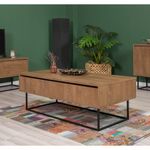 Casa si Gradina - Mobilier - Seturi de mobilier - Seturi living - Set mobilier living Hanah Home, PAL melaminat, 140 x 40 x 50 cm, nuc/negru, 863SPH5498 - Infinity.ro