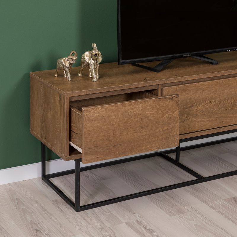 Casa si Gradina - Mobilier - Seturi de mobilier - Seturi living - Set mobilier living Hanah Home, PAL melaminat, 140 x 40 x 50 cm, nuc/negru, 863SPH5498 - Infinity.ro