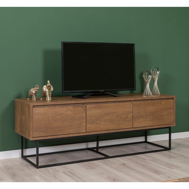 Casa si Gradina - Mobilier - Seturi de mobilier - Seturi living - Set mobilier living Hanah Home, PAL melaminat, 140 x 40 x 50 cm, nuc/negru, 863SPH5498 - Infinity.ro