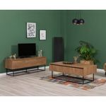 Casa si Gradina - Mobilier - Seturi de mobilier - Seturi living - Set mobilier living Hanah Home, PAL melaminat, 140 x 40 x 50 cm, nuc/negru, 863SPH5498 - Infinity.ro