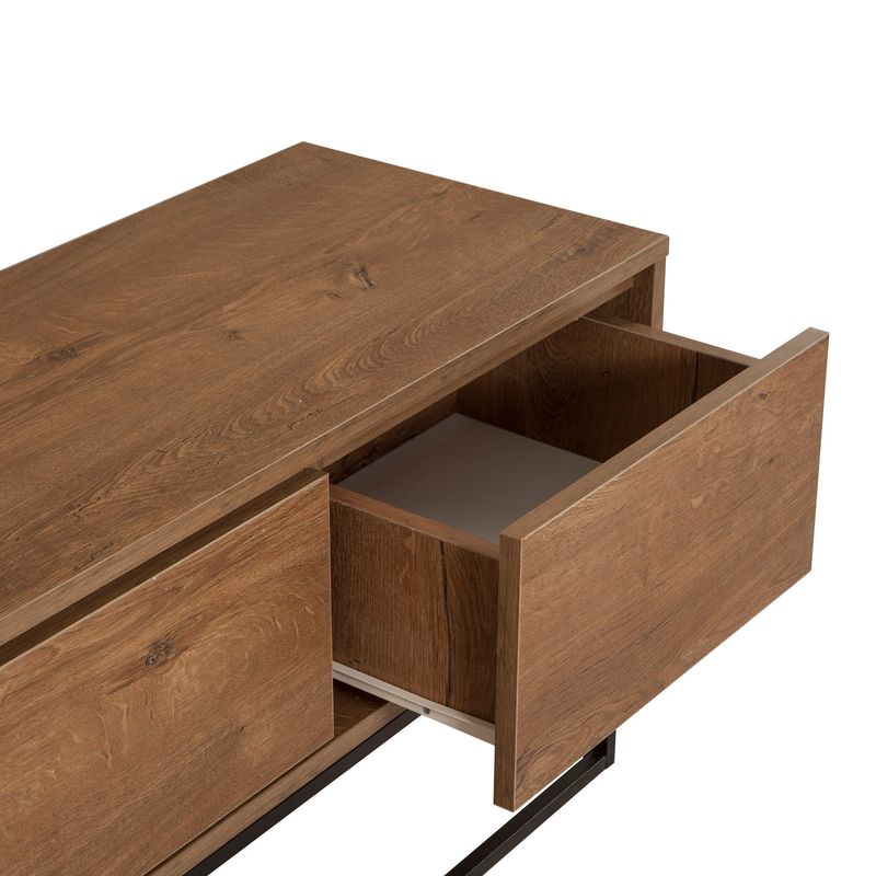Casa si Gradina - Mobilier - Seturi de mobilier - Seturi living - Set mobilier living Hanah Home, PAL melaminat, 140 x 40 x 50 cm, nuc/negru, 863SPH5498 - Infinity.ro