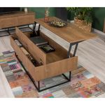 Casa si Gradina - Mobilier - Seturi de mobilier - Seturi living - Set mobilier living Hanah Home, PAL melaminat, 140 x 40 x 50 cm, nuc/negru, 863SPH5498 - Infinity.ro