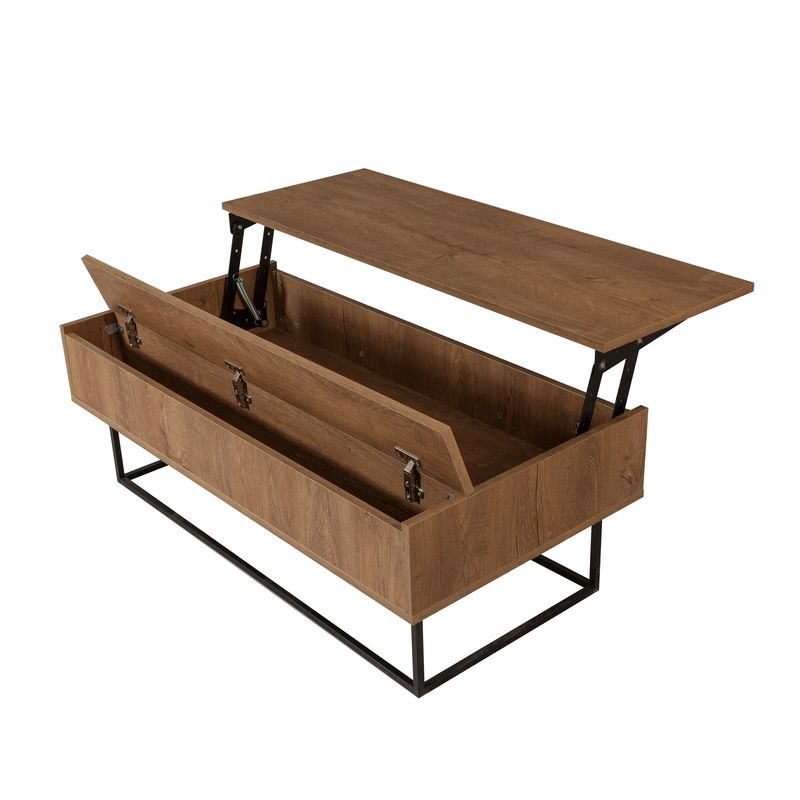 Casa si Gradina - Mobilier - Seturi de mobilier - Seturi living - Set mobilier living Hanah Home, PAL melaminat, 140 x 40 x 50 cm, nuc/negru, 863SPH5498 - Infinity.ro
