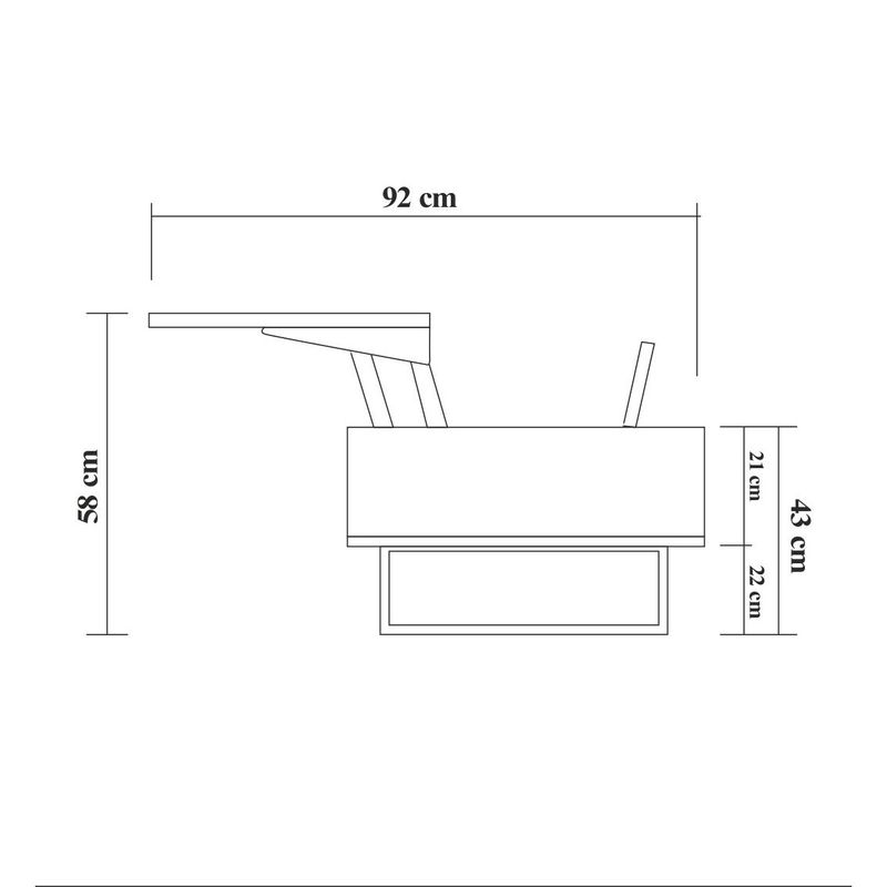 Casa si Gradina - Mobilier - Seturi de mobilier - Seturi living - Set mobilier living Hanah Home, PAL melaminat, 140 x 40 x 50 cm, nuc/negru, 863SPH5485 - Infinity.ro