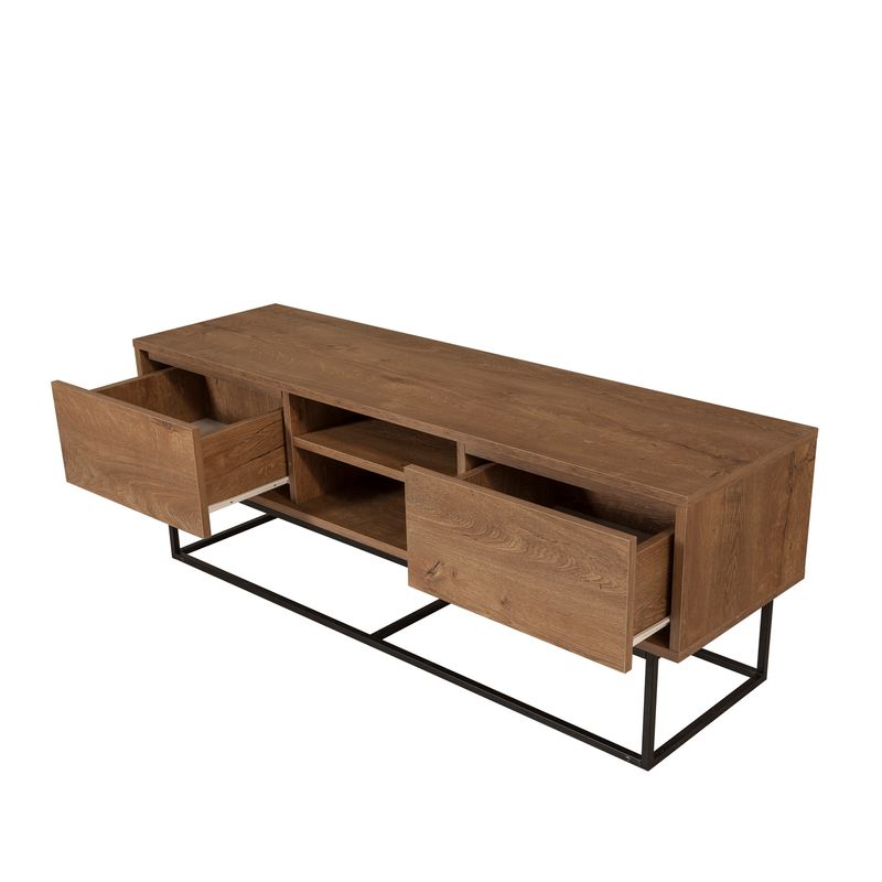 Casa si Gradina - Mobilier - Seturi de mobilier - Seturi living - Set mobilier living Hanah Home, PAL melaminat, 140 x 40 x 50 cm, nuc/negru, 863SPH5485 - Infinity.ro