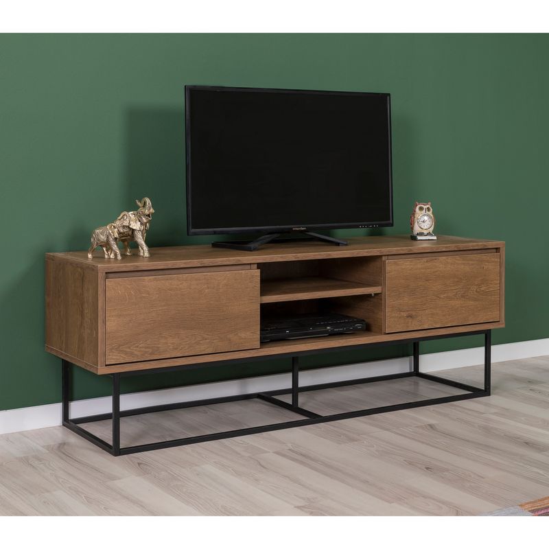 Casa si Gradina - Mobilier - Seturi de mobilier - Seturi living - Set mobilier living Hanah Home, PAL melaminat, 140 x 40 x 50 cm, nuc/negru, 863SPH5485 - Infinity.ro