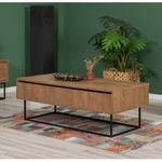 Casa si Gradina - Mobilier - Seturi de mobilier - Seturi living - Set mobilier living Hanah Home, PAL melaminat, 140 x 40 x 50 cm, nuc/negru, 863SPH5485 - Infinity.ro