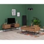 Casa si Gradina - Mobilier - Seturi de mobilier - Seturi living - Set mobilier living Hanah Home, PAL melaminat, 140 x 40 x 50 cm, nuc/negru, 863SPH5485 - Infinity.ro