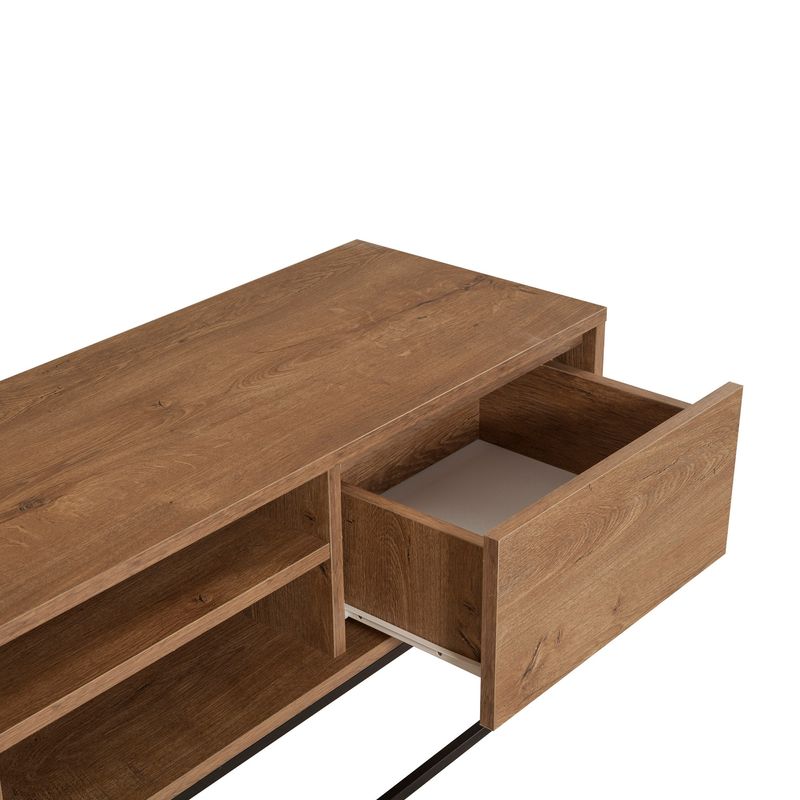 Casa si Gradina - Mobilier - Seturi de mobilier - Seturi living - Set mobilier living Hanah Home, PAL melaminat, 140 x 40 x 50 cm, nuc/negru, 863SPH5485 - Infinity.ro