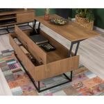 Casa si Gradina - Mobilier - Seturi de mobilier - Seturi living - Set mobilier living Hanah Home, PAL melaminat, 140 x 40 x 50 cm, nuc/negru, 863SPH5485 - Infinity.ro